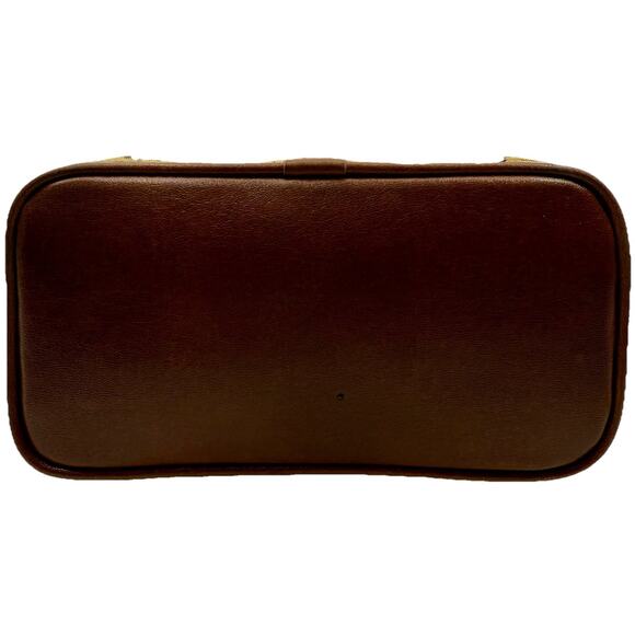 Sunny Hawaii Hula Girl Tapestry Bamboo Handle Shoulder Bag Brown Leather 12x9 - Picture 12 of 16